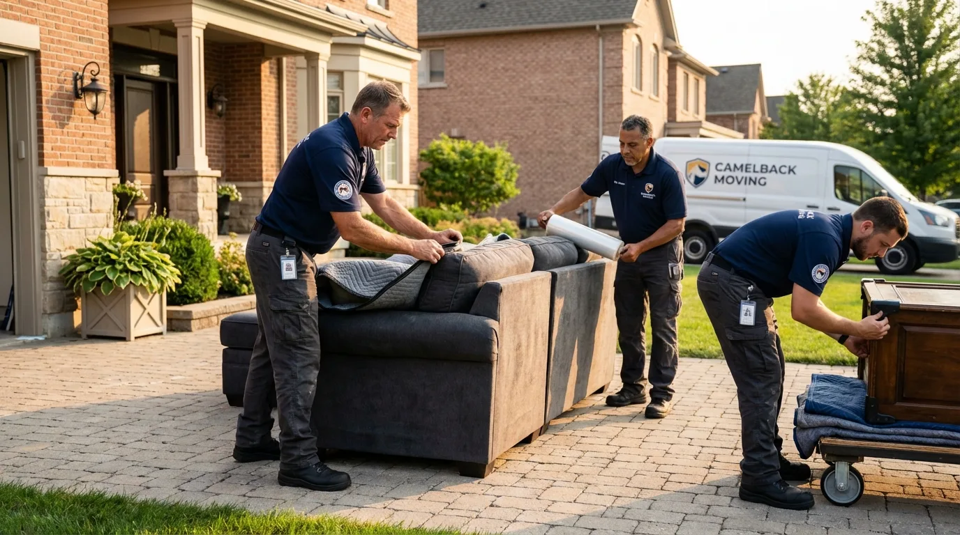 Large estate moving crew wrapping furniture in Hackberry, LA